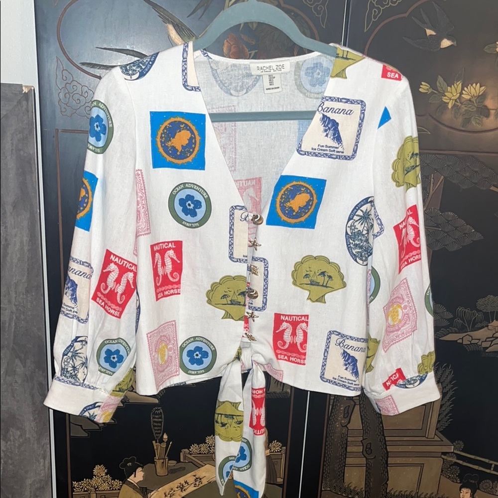 Rachel Zoe Multicolor Graphic Blouse